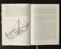 Реконструкція торгового корабля вікінгів кнорр XI століття у книзі Міста та фортеці вікінгів