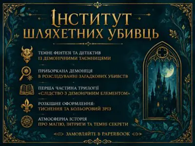 Банер книги Інститут шляхетних убивць темне фентезі Валерії Малахової