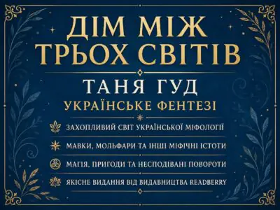 Банер книги Дім між трьох світів українське фентезі Тані Гуд