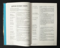 Розворот книги Колапс Макса Кідрука зі списком дійових осіб Марса