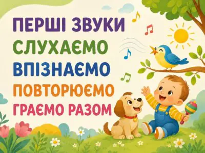 Перші звуки Ірина Сонечко — тематичний банер дитячої книги