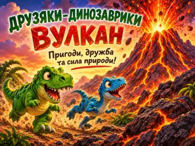 Друзяки-динозаврики Вулкан — дитяча книга Ларса Мелє