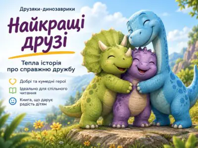 Найкращі друзі — тематичний банер про дружбу друзяк-динозавриків