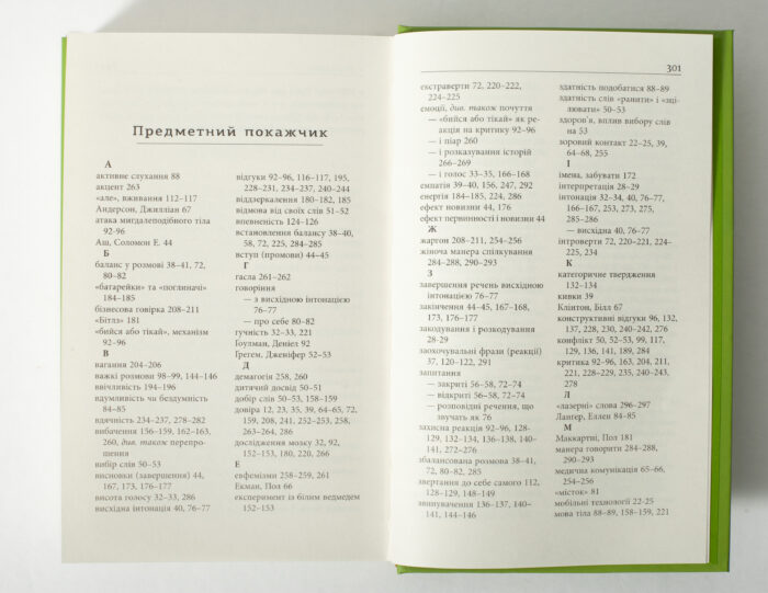 Предметний покажчик книги Мистецтво говорити Джеймса Борга