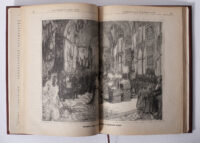 Ілюстрований розворот антикварної книги 1883 року з гравюрою церемонії коронації