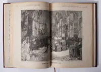 Ілюстрований розворот антикварної книги 1883 року з гравюрою церемонії коронації