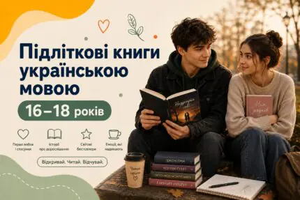 Підліткові книги українською мовою для читачів 16–18 років