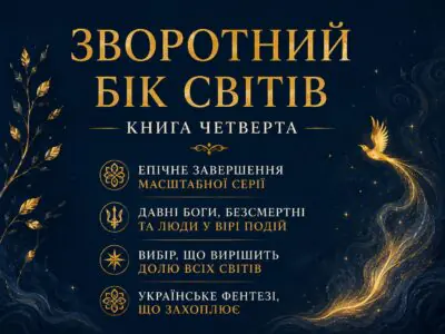 Банер книги Зворотний бік світів Книга четверта українське фентезі про богів світла і темряви