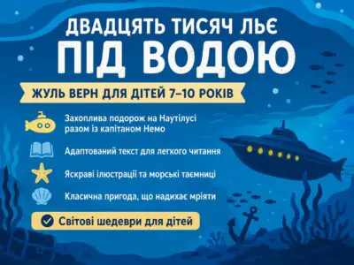 Двадцять тисяч льє під водою Жуля Верна для дітей 7–10 років