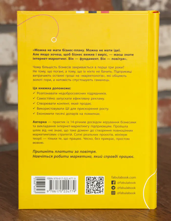 Задня обкладинка книги Настільна книга малого бізнесу з описом видання