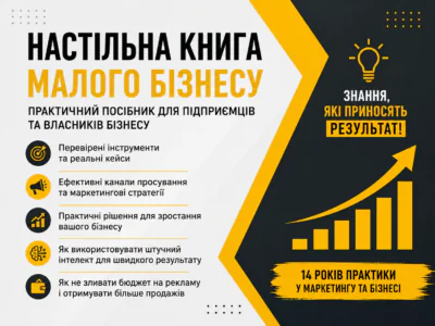 Банер книги Настільна книга малого бізнесу з акцентом на практичний маркетинг і розвиток підприємництва