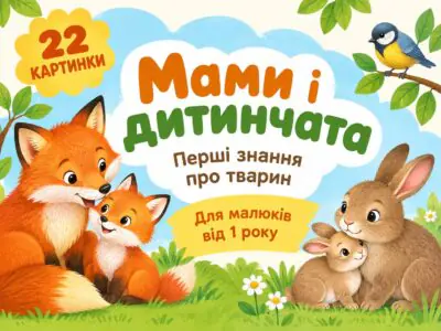 Мами і дитинчата — банер про перше знайомство малюка зі світом тварин