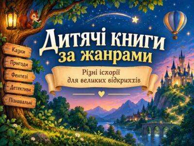 Дитячі книги за жанрами українською мовою — банер